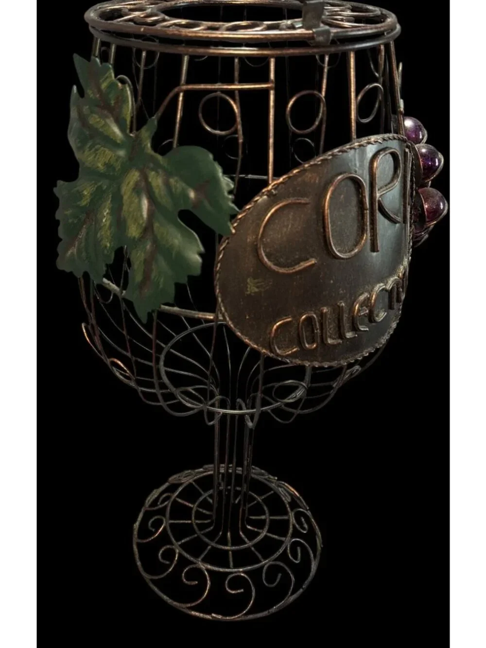 Rustic Farmhouse Wine Lover Metal Cork Collector Decorative Wine Glass Cork Hold
